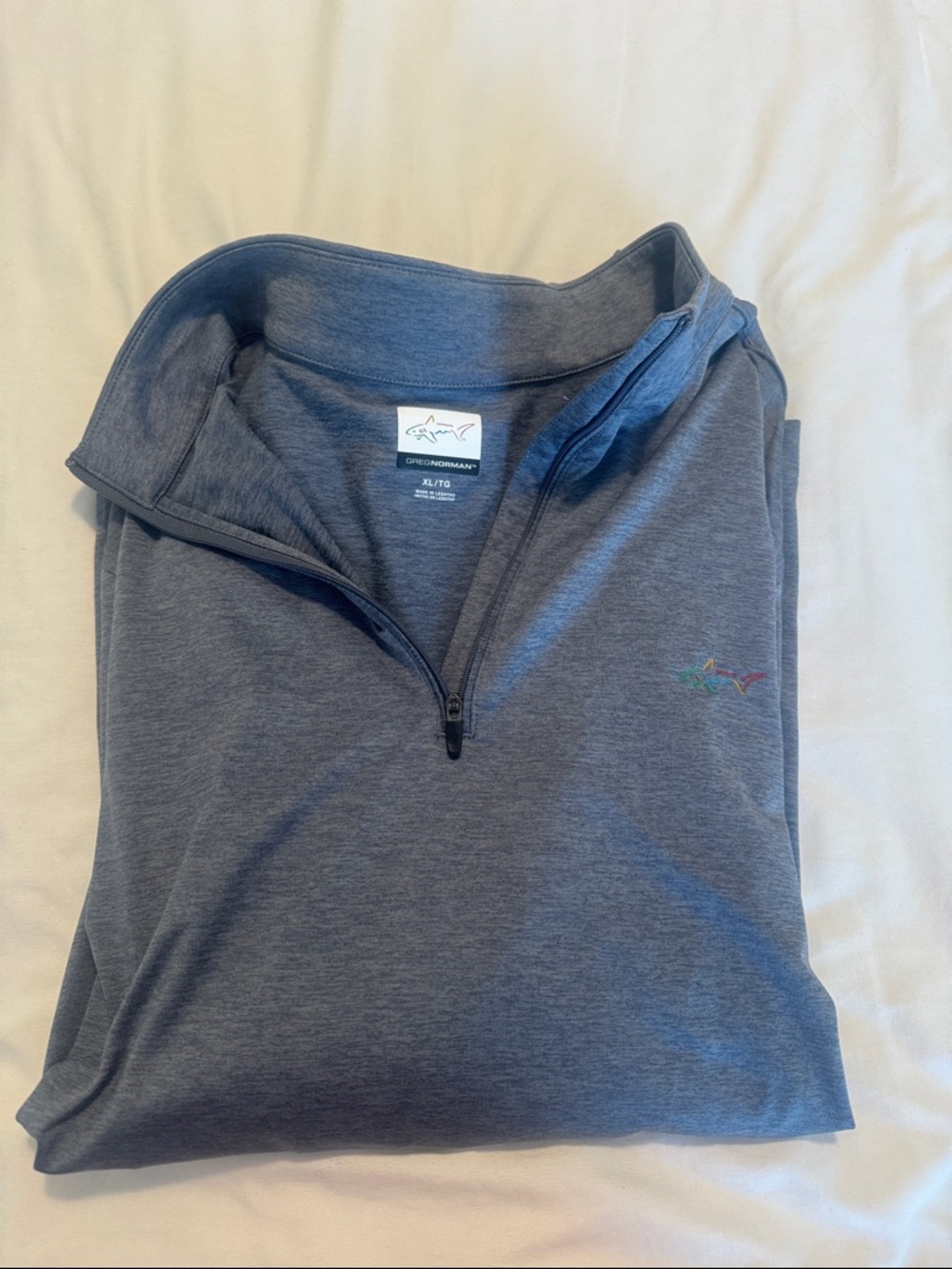 Greg Norman Collection Men's Heather Blue Quarter-Zip Pullover